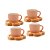 CONJUNTO 4 CANECAS COM PIRES DE MADEIRA PINUS SALMON 115ML - WOODART - Imagem 1