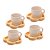 CONJUNTO 4 CANECAS COM PIRES DE MADEIRA PINUS MARFIM 115ML - WOODART - Imagem 1