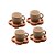 CONJUNTO 4 CANECAS COM PIRES DE MADEIRA CINZA LIPTUS 115ML - WOODART - Imagem 1
