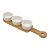 CONJUNTO 3 PETISQUEIRAS COM BANDEJA DE BAMBU BRANCO 33CM X 8CM X 4CM - WOLFF - Imagem 1