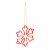 CONJUNTO 3 ENFEITES DE MADEIRA PARA ÁRVORE DE NATAL VAZADO VERMELHO 8CM - WOODART - Imagem 4