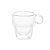 CONJUNTO 2 XÍCARAS PARA CAFÉ EMPILHÁVEIS DUPLA PAREDE DE VIDRO BOROSSILICATO RESISTENTE A CALOR 90ML - Imagem 3