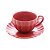 CONJUNTO 2 XÍCARAS DE CHÁ DE PORCELANA COM PIRES PÉTALA VERMELHO MATT 160ML - WOLFF - Imagem 2