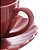 CONJUNTO 2 XÍCARAS DE CHÁ DE PORCELANA COM PIRES PÉTALA VERMELHO MATT 160ML - WOLFF - Imagem 5