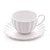 CONJUNTO 2 XÍCARAS DE CHÁ DE PORCELANA COM PIRES PÉTALA BRANCO MATT 160ML - WOLFF - Imagem 1