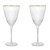 CONJUNTO 2 TAÇAS DE VINHO DE VIDRO COM BORDA DOURADA LINES 400ML - WOLFF - Imagem 1