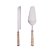 CONJUNTO 2 PEÇAS PARA BOLO DE AÇO INOX COM CABO DE RATTAN PRATA - WOLFF - Imagem 1