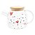 CHALEIRA DE VIDRO BOROSSILICATO COM TAMPA DE BAMBU HEART 600ML - WOLFF - Imagem 1