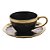 XÍCARA DE CHÁ DE PORCELANA DUBAI PRETO E DOURADO 200ML - WOLFF - Imagem 3