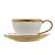 XÍCARA DE CHÁ DE PORCELANA DUBAI BRANCO E DOURADO 200ML - WOLFF - Imagem 4
