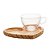 XÍCARA DE CHÁ COM PIRES EM MADEIRA PINUS CORAÇÃO 190ML - WOODART - Imagem 1