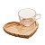 XÍCARA DE CHÁ COM PIRES EM MADEIRA PINUS CORAÇÃO 190ML - WOODART - Imagem 3