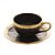 XÍCARA DE CAFÉ DE PORCELANA DUBAI PRETO E DOURADO 90ML - WOLFF - Imagem 1