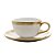 XÍCARA DE CAFÉ DE PORCELANA DUBAI BRANCO E DOURADO 90ML - WOLFF - Imagem 1