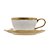 XÍCARA DE CAFÉ DE PORCELANA DUBAI BRANCO E DOURADO 90ML - WOLFF - Imagem 3
