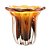 VASO DE VIDRO ITALY ÂMBAR E MARROM 12CM X 11CM - WOLFF - Imagem 2
