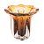 VASO DE VIDRO ITALY ÂMBAR E MARROM 12CM X 11CM - WOLFF - Imagem 1