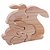 TÁBUA QUEBRA CABEÇA DECORATIVA DE MADEIRA PINUS EASTER 29CM X 24CM X 2CM - WOODART - Imagem 1