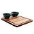 TÁBUA DE MADEIRA TECA COM 2 BOWLS DE PORCELANA NORDICA VERDE 38CM X 27CM X 7,5CM - WOLFF CRAFT - Imagem 3