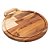 TÁBUA DE CORTE REDONDA DE MADEIRA TECA COM ALÇA BARBECUE 39CM X 34CM X 2CM - WOLFF CRAFT - Imagem 1