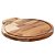 TÁBUA DE CORTE REDONDA DE MADEIRA TECA COM ALÇA BARBECUE 39CM X 34CM X 2CM - WOLFF CRAFT - Imagem 2