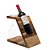 SUPORTE DE MADEIRA PARA GARRAFA DE VINHO E TAÇA TECA 27CM X 17CM X 25CM - WOLFF CRAFT - Imagem 1