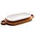 SUPORTE DE MADEIRA COM TRAVESSA EM PORCELANA TECA BRANCA 42,5CM X 19,5CM X 4CM - WOLFF CRAFT - Imagem 3