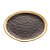 PRATO PARA SOBREMESA DE PORCELANA DUBAI PRETO E DOURADO 21 CM - WOLFF - Imagem 1