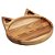 PRATO PARA SOBREMESA DE MADEIRA EM FORMATO DE GATO TECA KIDS 20CM - WOLFF CRAFT - Imagem 1
