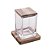 POTE MULTIUSO DE CRISTAL COM SUPORTE E TAMPA EM MADEIRA TECA 11,5CM X 14,5CM - WOLFF CRAFT - Imagem 3