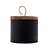 POTE DE AÇO INOX COM TAMPA EM MADEIRA TECA PRETO 9CM X 10CM - WOLFF CRAFT - Imagem 4