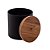 POTE DE AÇO INOX COM TAMPA EM MADEIRA TECA PRETO 13CM X 10CM - WOLFF CRAFT - Imagem 2