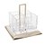 PORTA TALHERES DE CRISTAL E AÇO INOX TORCELLO CHAMPANHE 24CM X 22CM - WOLFF - Imagem 3