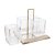 PORTA TALHERES DE CRISTAL E AÇO INOX TORCELLO CHAMPANHE 24CM X 22CM - WOLFF - Imagem 1