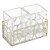 PORTA TALHERES DE AÇO INOX COM CRISTAL MAHAL CHAMPANHE 18CM X 10CM X 13CM - WOLFF - Imagem 1