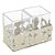 PORTA TALHERES DE AÇO INOX COM CRISTAL BAUHAUS CHAMPANHE 18CM X 10CM X 7,5CM - WOLFF - Imagem 1