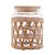 PORTA MANTIMENTOS DE VIDRO COM SISAL E TAMPA DE MADEIRA 750ML - WOLFF - Imagem 3