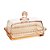 MANTEIGUEIRA DE CRISTAL COM TAMPA PEARL ÂMBAR 17CM X 10,5CM X 10CM - WOLFF - Imagem 3