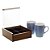 KIT CAIXA DE MADEIRA COM 4 DIVISÓRIAS E CONJUNTO 2 CANECAS AZUIS - WOODART - Imagem 2