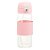 GARRAFA DE VIDRO BOROSSILICATO COM CINTA EM COURO E CANUDO PURE ROSA 500ML - WOLFF - Imagem 1