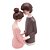 FIGURA DECORATIVA CASAL GESTANTE DE RESINA 10CM X 7,5CM X 20,5CM - WOLFF - Imagem 1