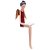 FIGURA DECORATIVA BONECA VERMELHA COM ASAS DOURADAS DE RESINA 8CM X 8CM X 23CM - WOLFF - Imagem 2