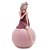 FIGURA DECORATIVA BONECA COM BOLA DE RESINA ROSA 9,5CM X 12CM X 17,5CM - WOLFF - Imagem 1