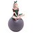 FIGURA DECORATIVA BONECA COM BOLA DE RESINA CINZA 9,5CM X 9,5CM X 18CM - WOLFF - Imagem 1