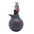 FIGURA DECORATIVA BONECA COM BOLA DE RESINA CINZA 9,5CM X 9,5CM X 18CM - WOLFF - Imagem 3