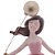 FIGURA DECORATIVA BONECA COM BALÃO DE RESINA DOURADO 13CM X 8CM X 22CM - WOLFF - Imagem 4