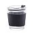 COPO DE VIDRO COM CINTA EM SILICONE PRETO 350ML - WOLFF - Imagem 2