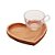 CONJUNTO DE XÍCARA CHÁ COM PRATO EM MADEIRA LIPTUS CORAÇÃO190ML - WOODART - Imagem 1