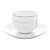 CONJUNTO 6 XÍCARAS DE CHÁ DE PORCELANA COM PIRES E BORDA PRATEADA MÔNACO BRANCO 220ML - WOLFF - Imagem 4
