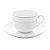CONJUNTO 6 XÍCARAS DE CHÁ DE PORCELANA COM PIRES E BORDA PRATEADA MÔNACO BRANCO 220ML - WOLFF - Imagem 2